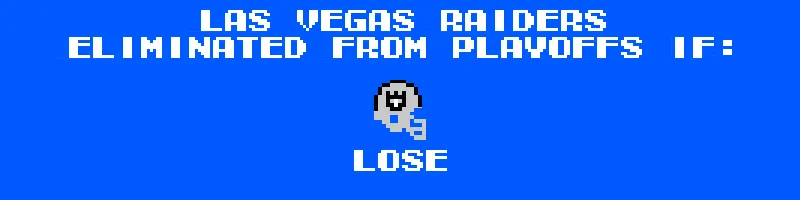 Las Vegas is eliminated from the playoffs IF Kansas City d. Las Vegas
